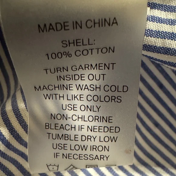 Court & Rowe Ruffle Flocked Dot Pinstripe Long Sleeve 100% Cotton Shirtdress - Picture 7 of 7